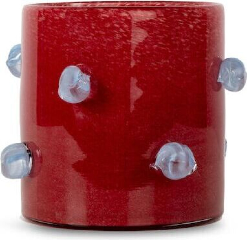 Arlo lyslykt M Ø15 cm Vinrød-lyseblå