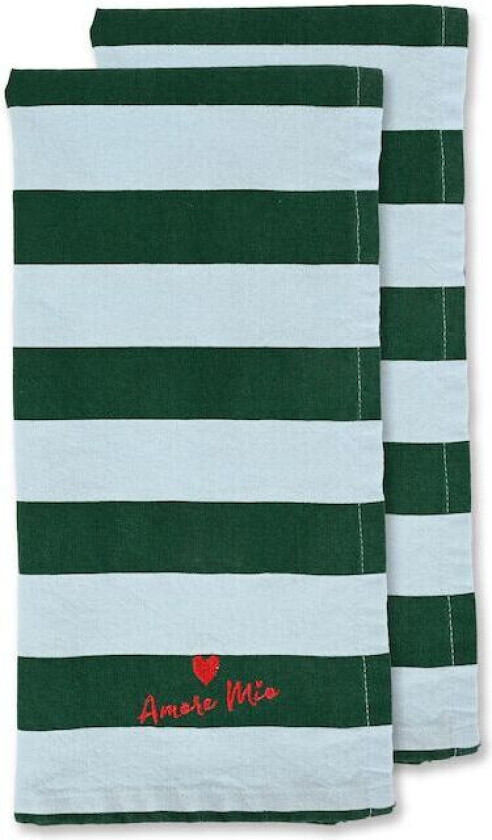 Love kjøkkenhåndkle 50x70 cm 2-pk Grønn-lyseblå
