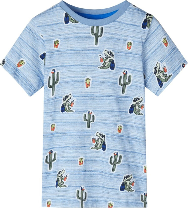 T-skjorte for barn blå blandet 128