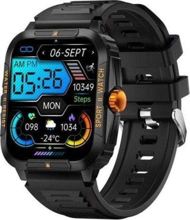 P76 Smartwatch Black And Orange (P76 Black Orange)