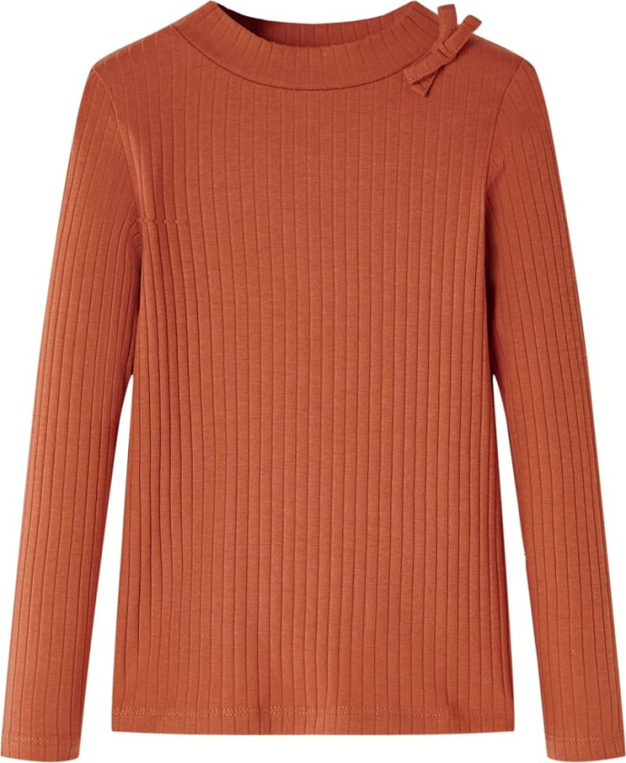 T-skjorte for barn med lange ermer konjakk 92