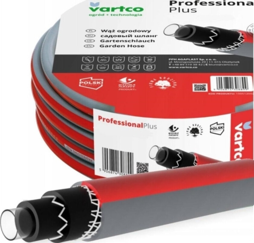Hageslange 1/2" 50M 6-Lags Vartco Professional Plus Tfs 1005120050