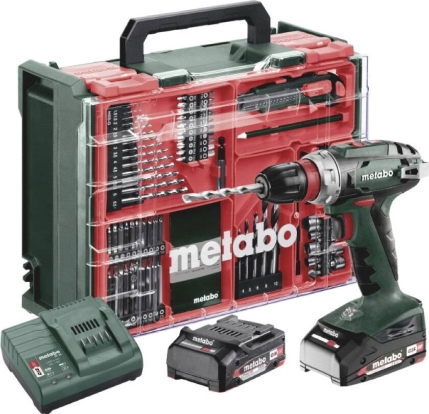 Bs 18 Quick Set 602217710 Batteri Boremaskine 18 V 2 Ah Litium Børsteløs, Inkl. Ekstra Batteri, Kuffert, Inkl. Oplader, Inkl. Tilbehør