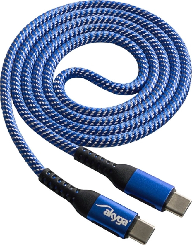 Ak-Usb-37 - Usb-Kabel - 24 Pin Usb-C (Hann) Til 24 Pin Usb-C (Hann) - Usb 2.0 - 20 V - 5 A - 1 M - Usb Power Delivery (100 W) - Blå
