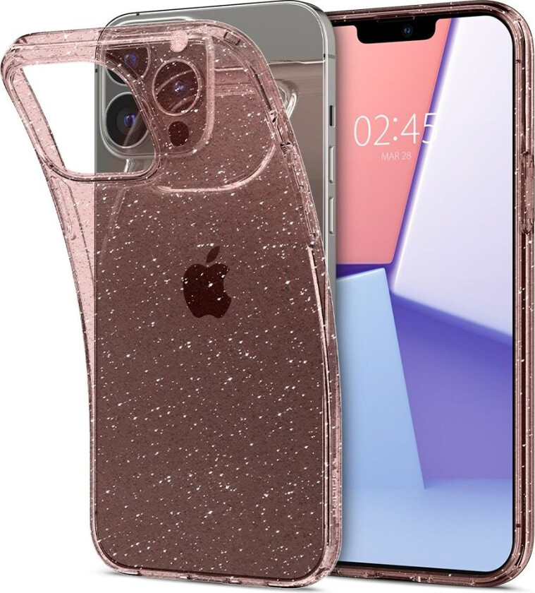 iPhone 13 Pro Deksel Liquid Crystal Glitter Rose Quartz