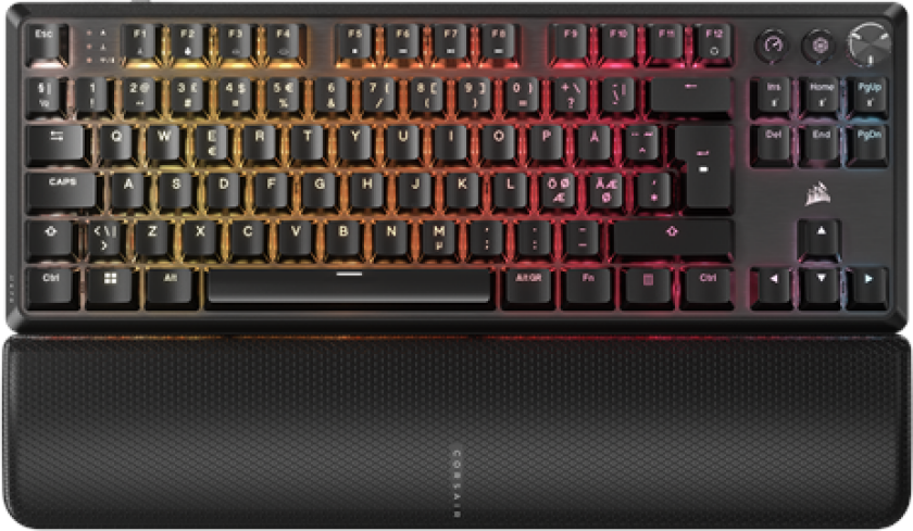 K70 Core TKL Wireless - Gamingtastatur - Uten numpad - Nordisk - Svart