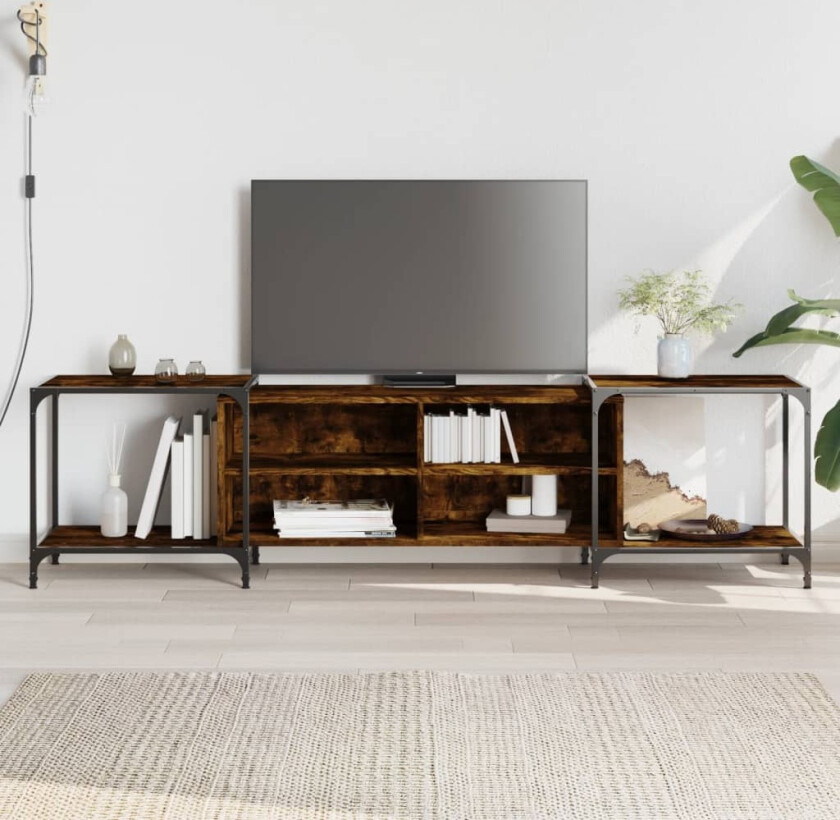 TV-benk røkt eik 203x37x50 cm konstruert tre