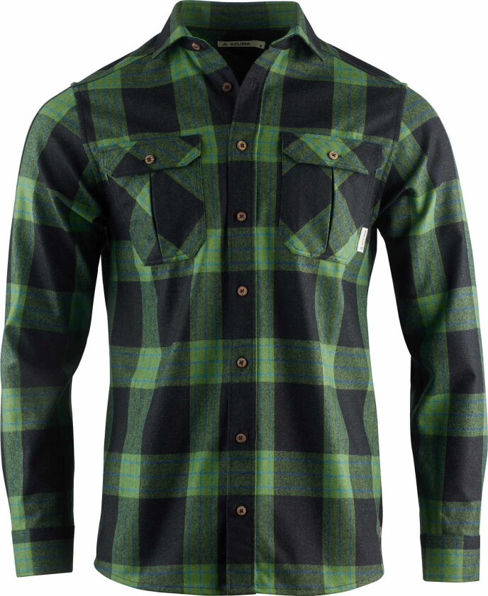 Men's ReBorn Woolshirt Check Dark Grey/Green Check Dark Grey / Green M