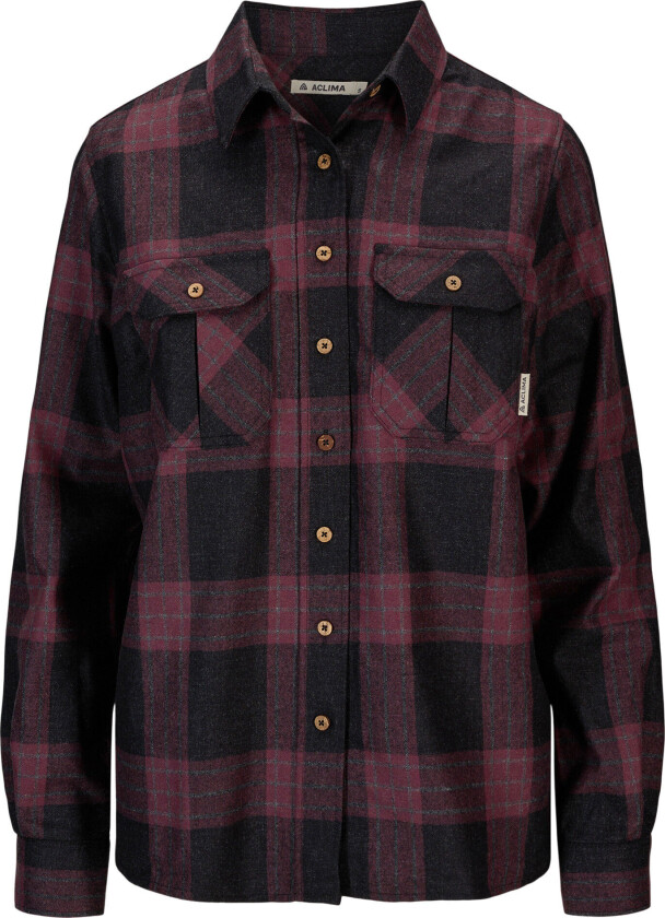 Women's ReBorn Woolshirt Check Dark Grey/Bordeaux Check Dark Grey / Bordeaux S
