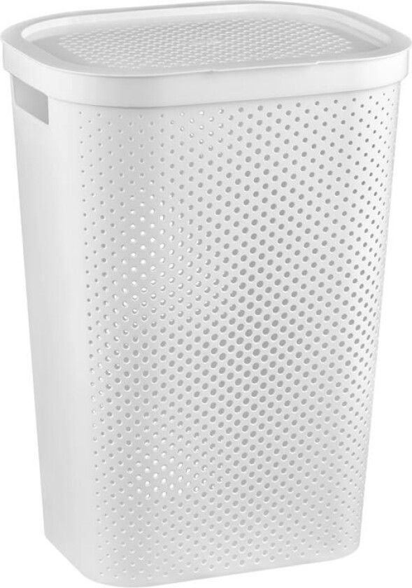 Curver Skittentøyskurv Infinity Dots 60L Hvit