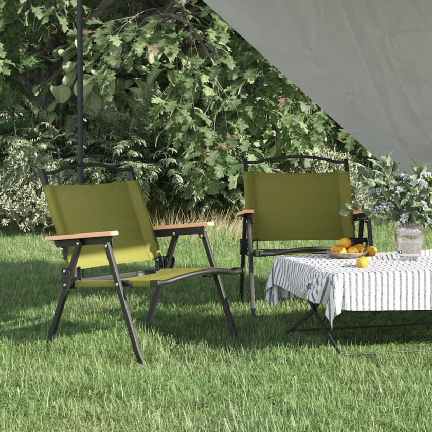 Campingstoler 2 stk grønn 54x43x59 cm oxfordstoff