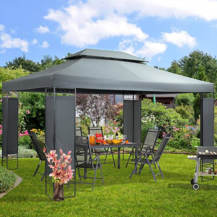 Paviljong Elda XXL 3x4m - antrasitt