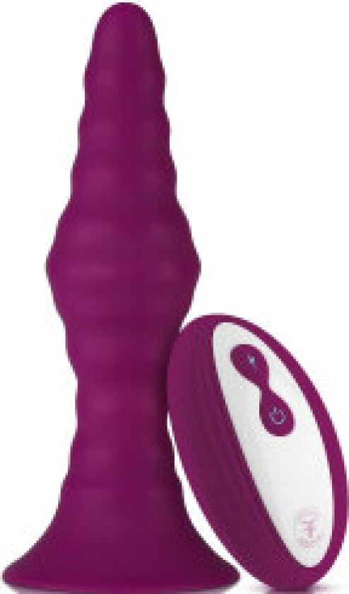 FemmeFunn Pyra Large Vibrating Butt Plug with Remote Control Dark Fuchsia