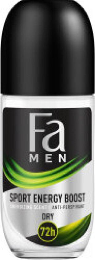 Men Sport Energy Boost 72h roll-on antiperspirant with an energizing green scent 50ml