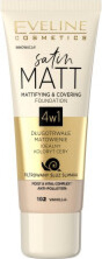 Satin Matt Foundation mattifying face foundation 102 Vanilla 30ml