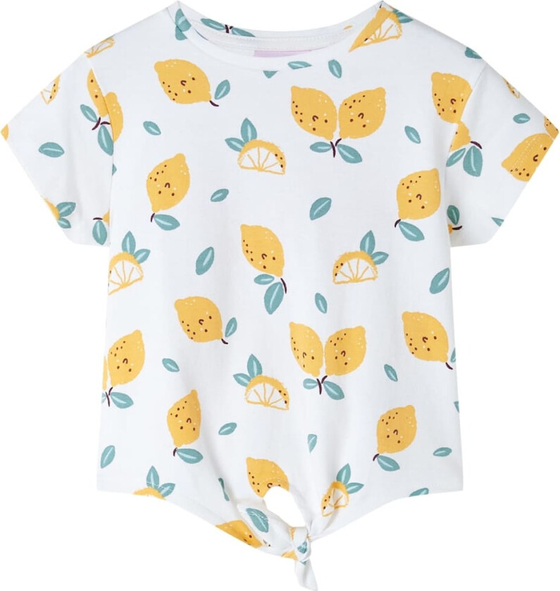 T-skjorte for barn med knyte i fald ecru 104