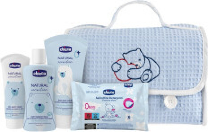 CHICCO SET Mum and Baby body and hair wash 200ml + diaper rash cream 100ml + wet wipes 16pcs + diaper changing mat +n backpack