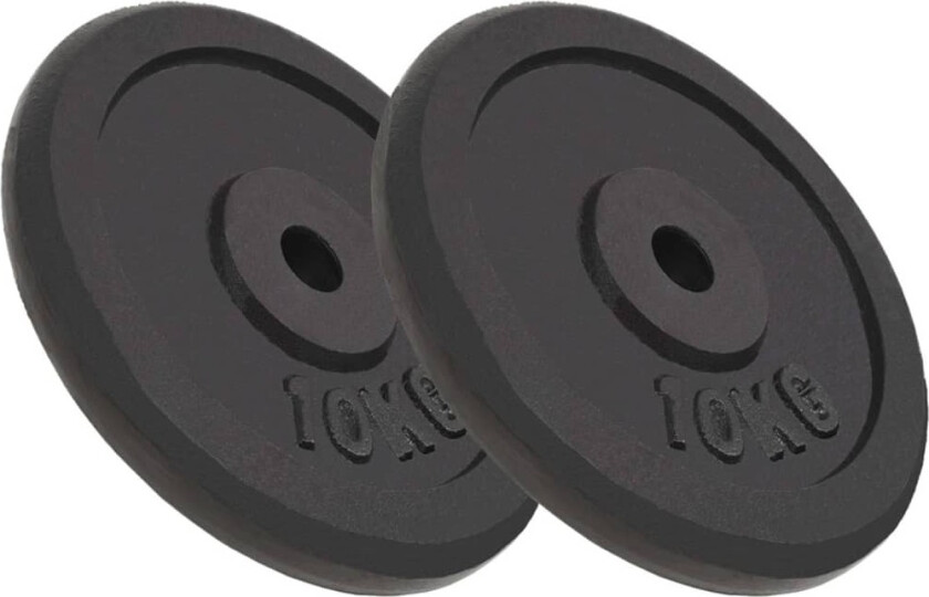 Vektskiver 2 stk 2x10 kg støpejern