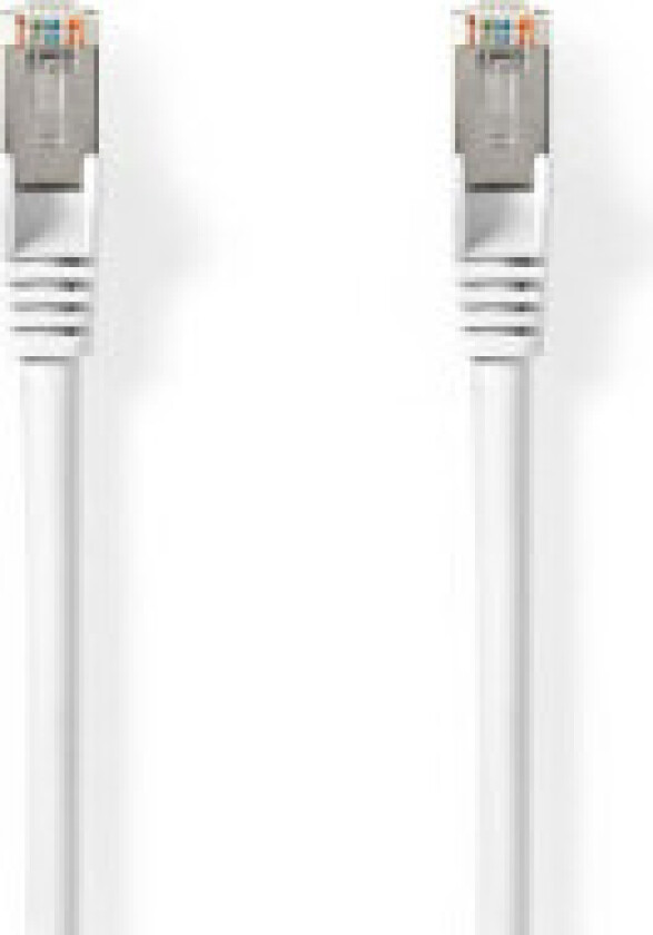 Cat 8.1 nettverkskabel | S/FTP | RJ45 Han | RJ45 Han | 0.50 m | Rund | LSZH | Hvit | Label