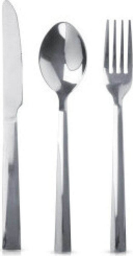 Elegant bestikksett for én person i rustfritt stål