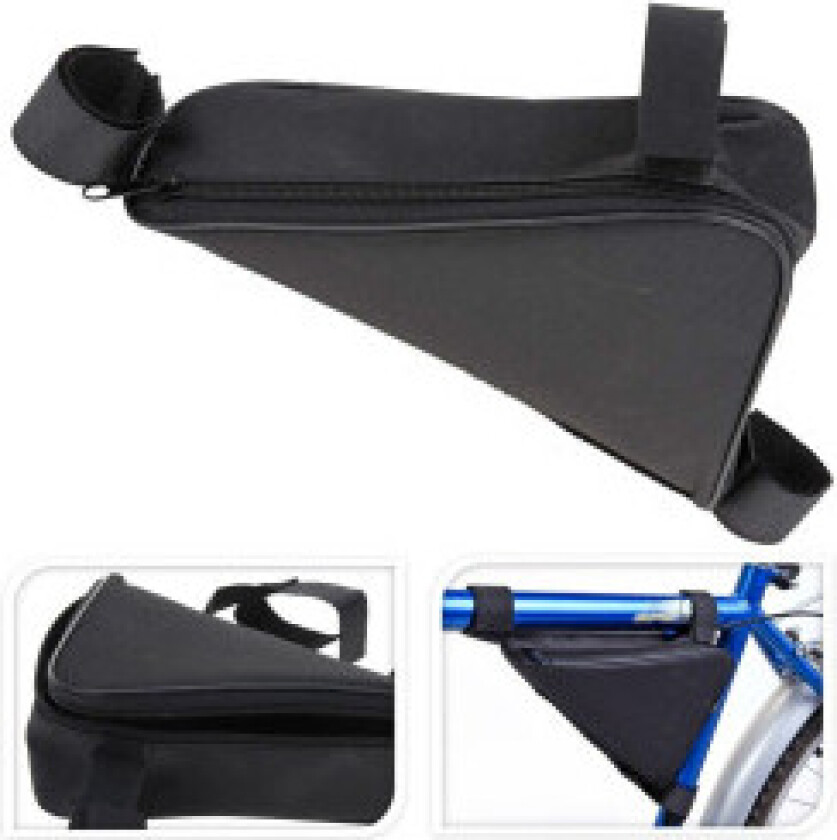 Romslig og vanntett trekantet sykkelveske for alle sykler
