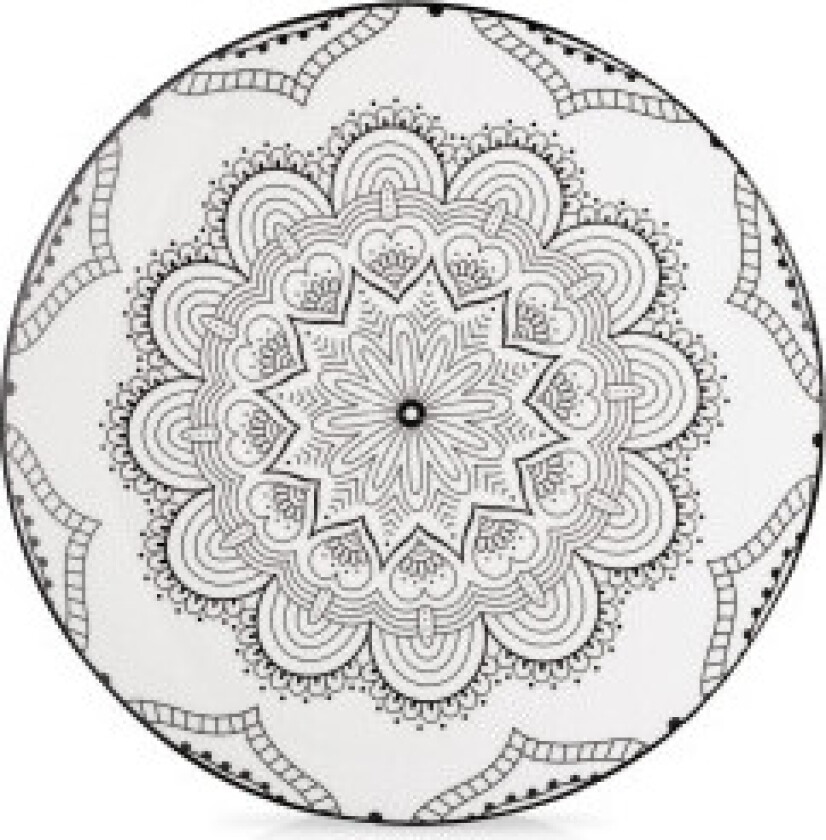 Universal tallerken i porselen med Mandala motiv, 27 cm