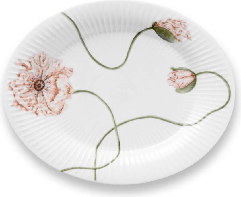 Hammershøi Poppy ovalt fat 22,5x28,5 cm Hvit