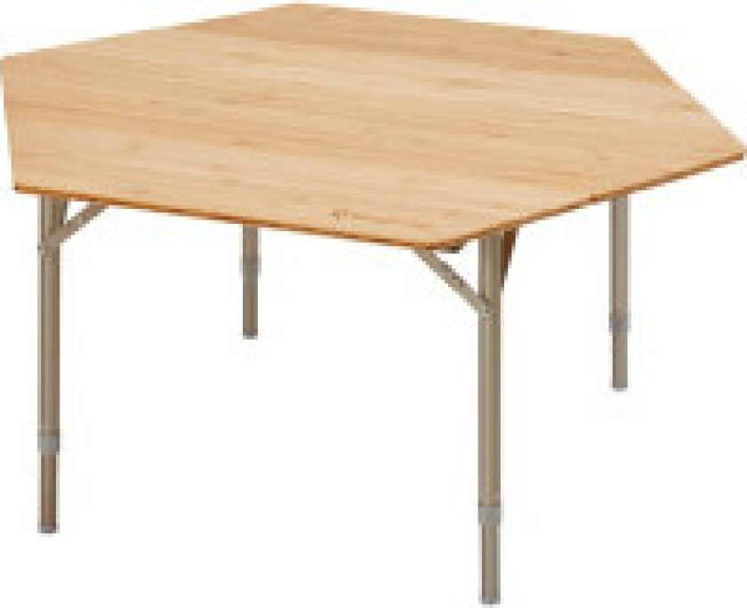 Sammenleggbart aluminium campingbord med bambus bordplate