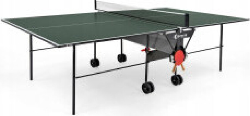 Stabilt grønt bordtennisbord for hjemmet med enkeltspillermodus