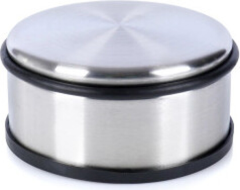 Tung dørstopper i rustfritt stål med gummibeskyttelse