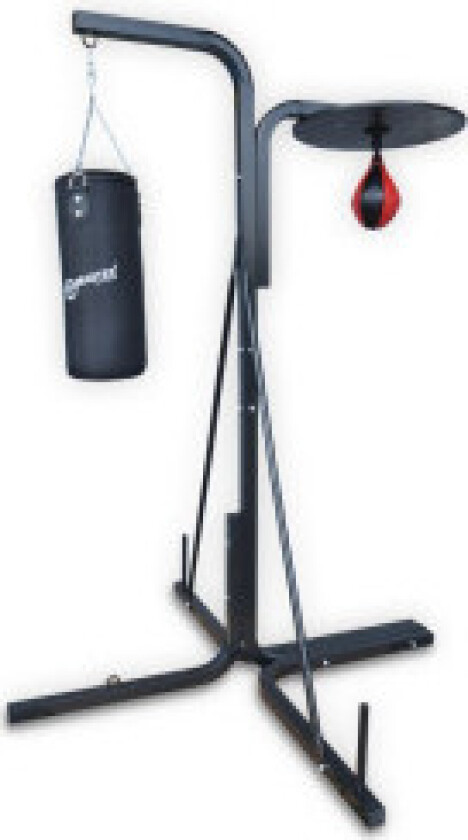 Stabilt stativ med boksesekk og pæreball for treningsstudio