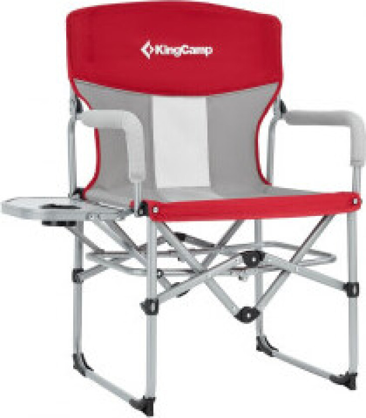 Sammenleggbar campingstol med sidebord og beskyttelsesveske