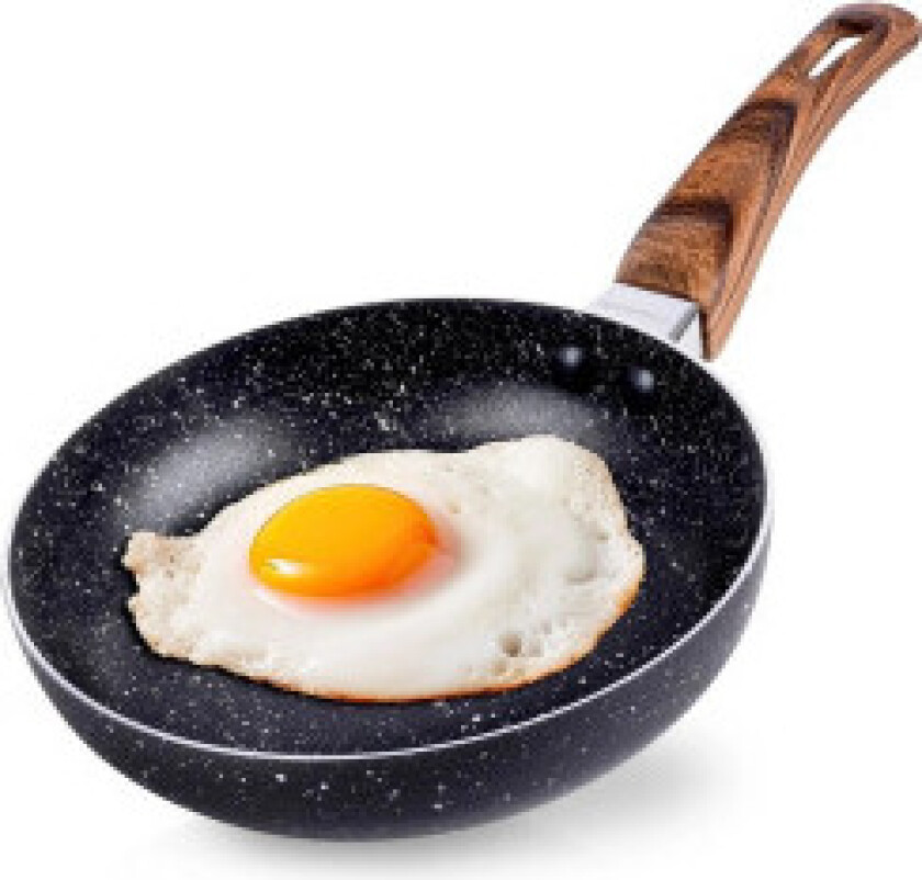 Non-stick stekepanne med granittbelegg og trehåndtak