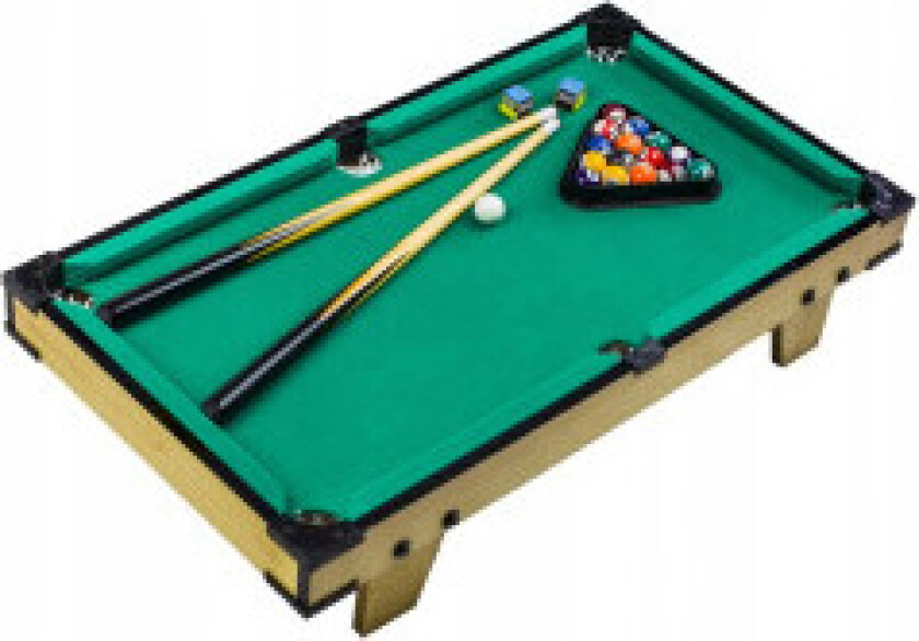 Mini biljardbord 67x38 cm med trekøer og komplett sett