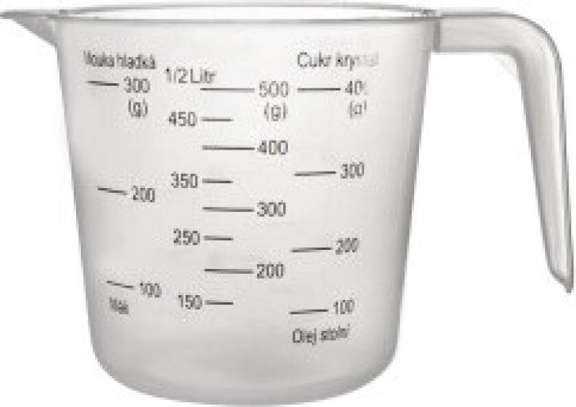 Kjøkken målebeger 500 ml med håndtak og tut