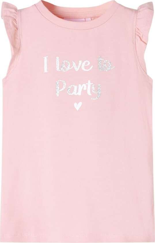 T-skjorte for barn med volangermer lyserosa 116