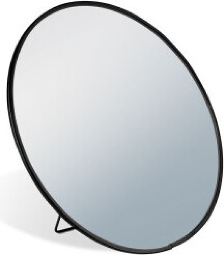 Kosmetisk sminkespeil i svart metall - 20 cm Diameter