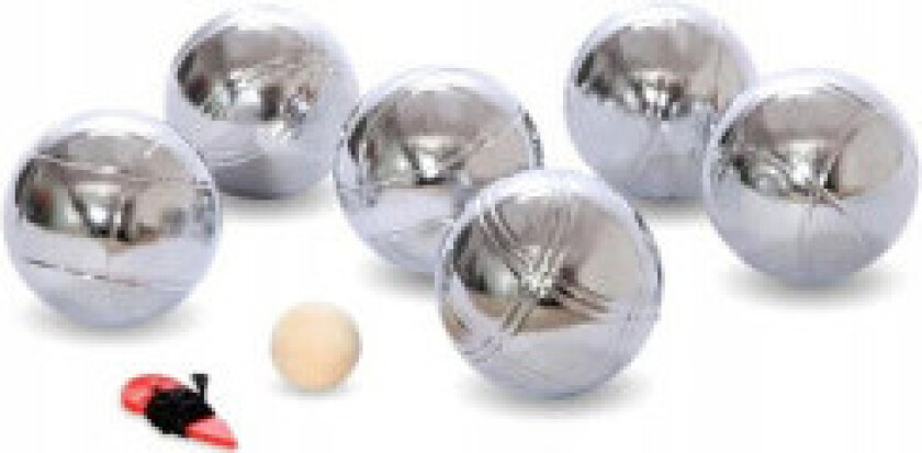 Play Boule: Komplett sett med 6 forkrommede baller og etui