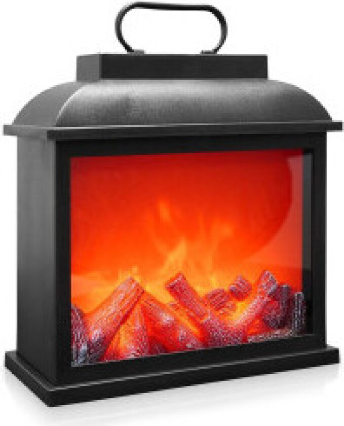 LED Elektrisk Peis med Timer - Sort 30x30 cm