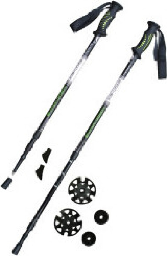 Elegante, tredelte turstaver med ANTISHOCK og justerbar lengde
