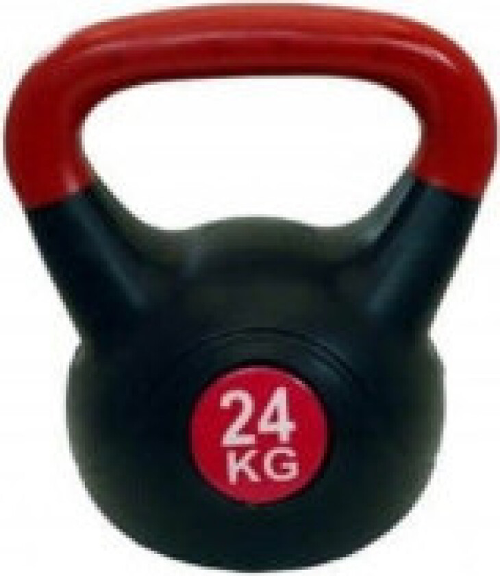 Plastbelagt kettlebell for hjemmetrening, 24 kg