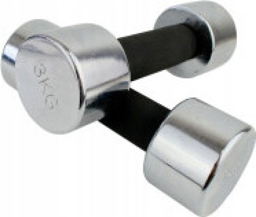 Dumbbells i kromatert stål 3 kg x2 - Ergonomisk grep