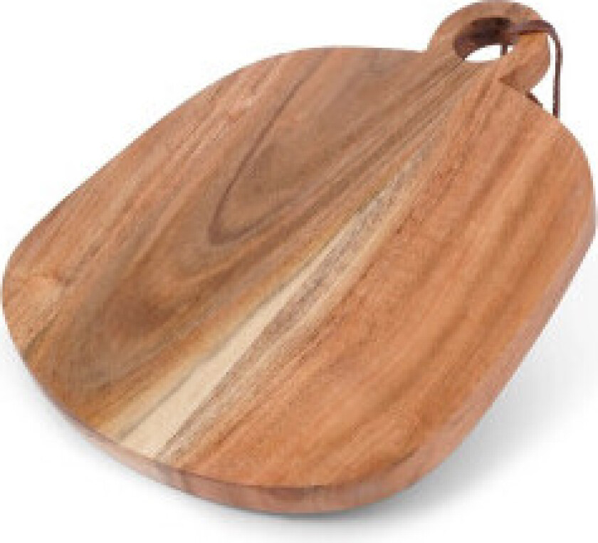 Funksjonelt skjærebrett i akasietre med håndtak og stropp