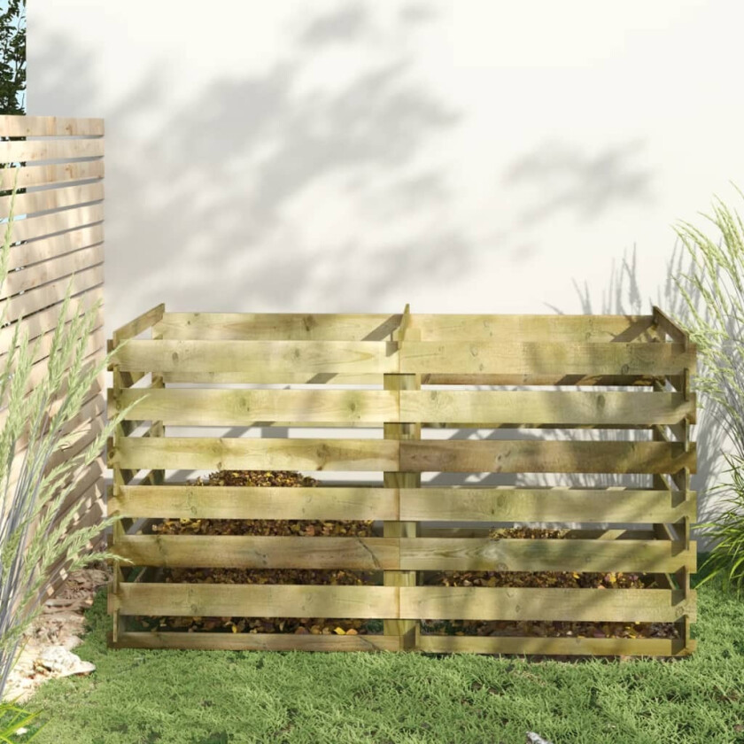 Kompostbøtte spiledesign impregnert furu 180x90x90 cm