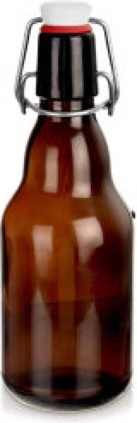 Retro glassflaske: mørkt glass, patentlukking, gjenbrukbar