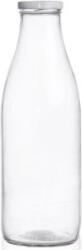 Romslig og slitesterk glassflaske for melk og drikke - 1L