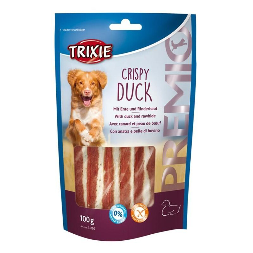 Premio Crispy Duck Godbiter til hund 100 g