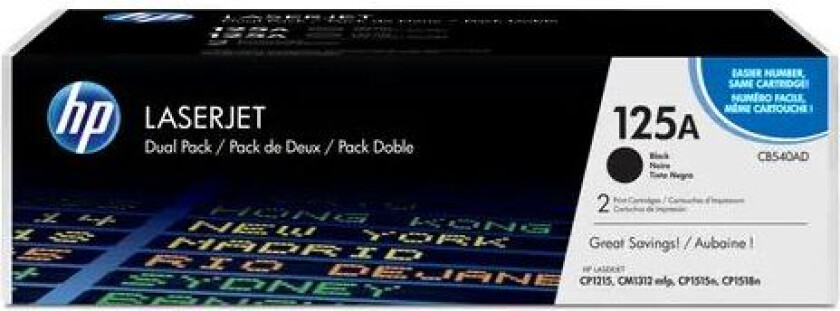 Hp Toner Svart 125a - Cb540ad 2-pack