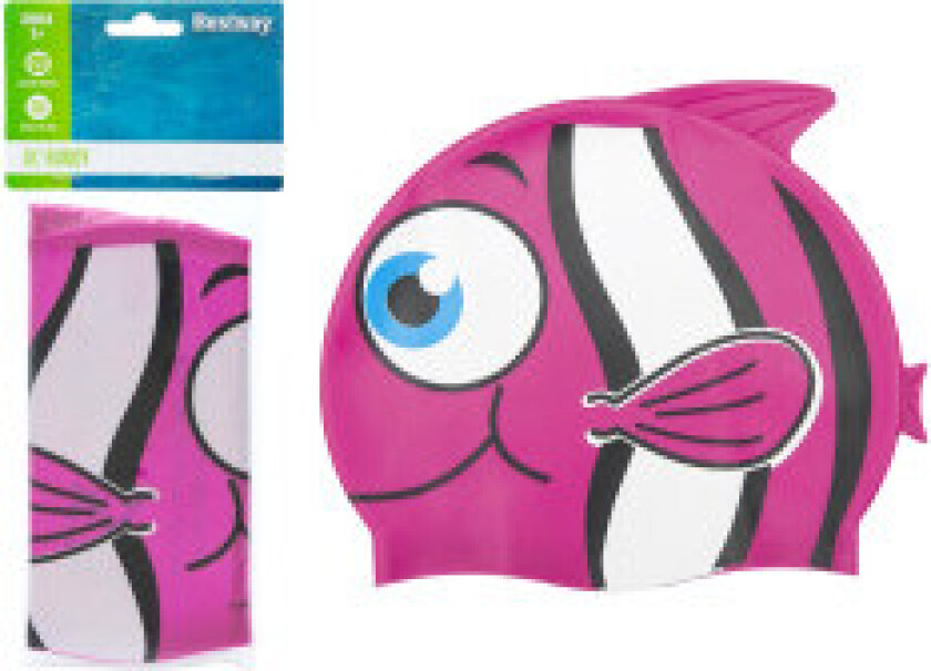 Oransje fisk badehette for barn - morsom og slitesterk silikon