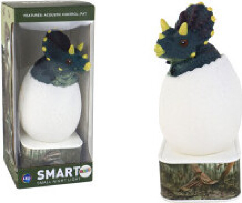 Triceratops Egg LED nattlampe – USB, berøringskontroll